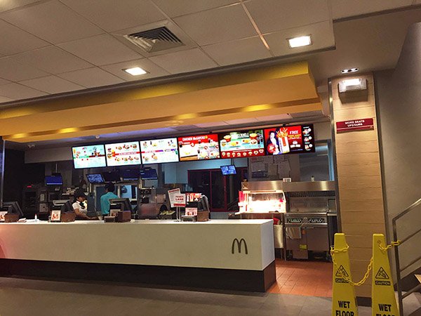 Restaurant Digital Signange at McDonald's registers, Philippines