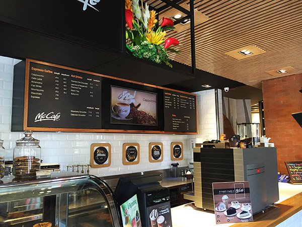 Digital Signage at McDonald's McCafe, Philippines
